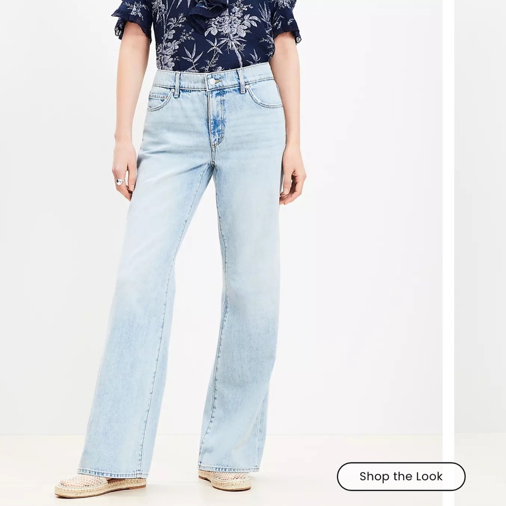 LOFT Light Blue Wide Leg Jeans
